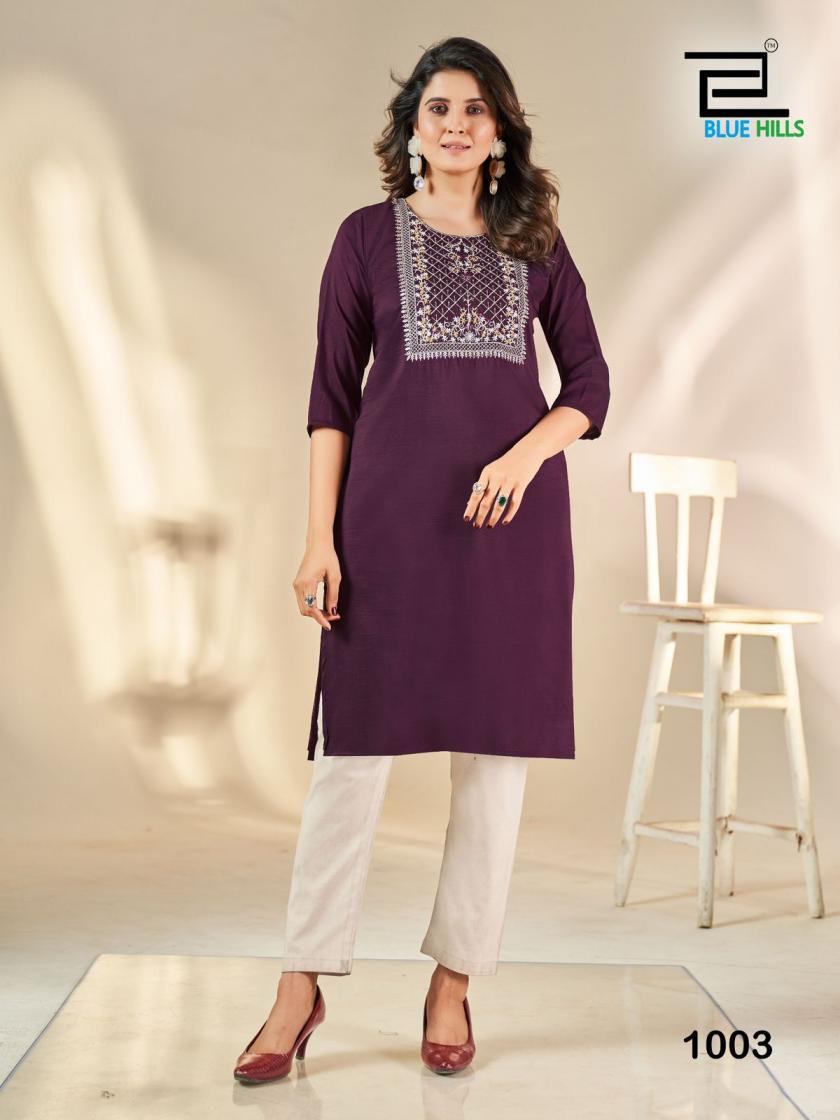 blue hills sonia silk readymade big size elegance kurti for girls 