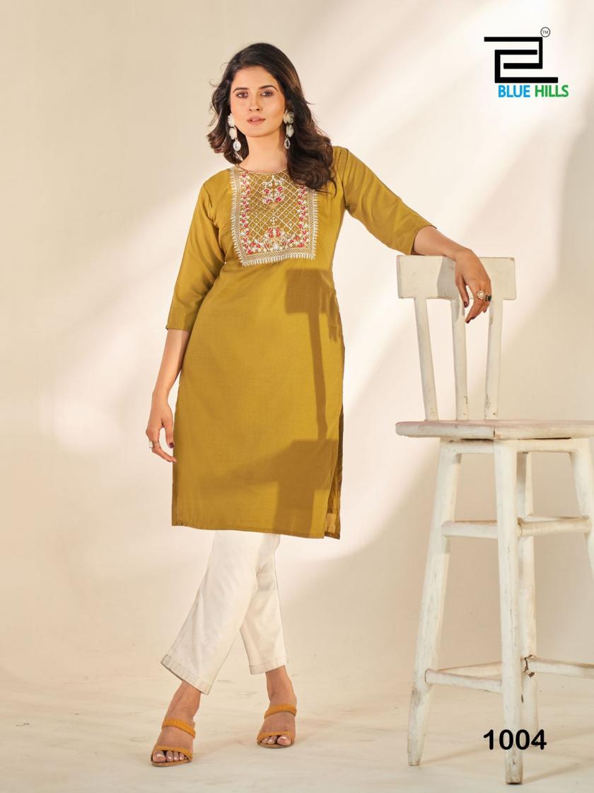 blue hills sonia silk readymade big size elegance kurti for girls 