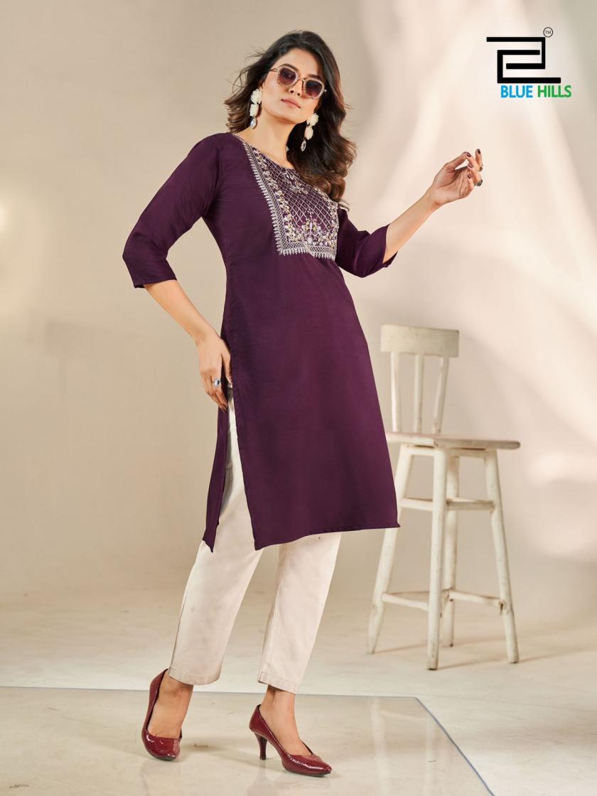 blue hills sonia silk readymade big size elegance kurti for girls 