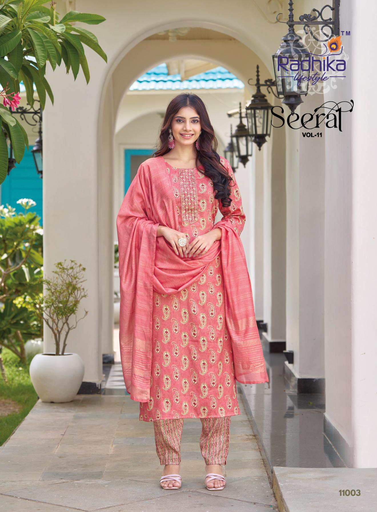 radhika lifestyle seerat vol 11 rayon capsule readymade big size suit for women 