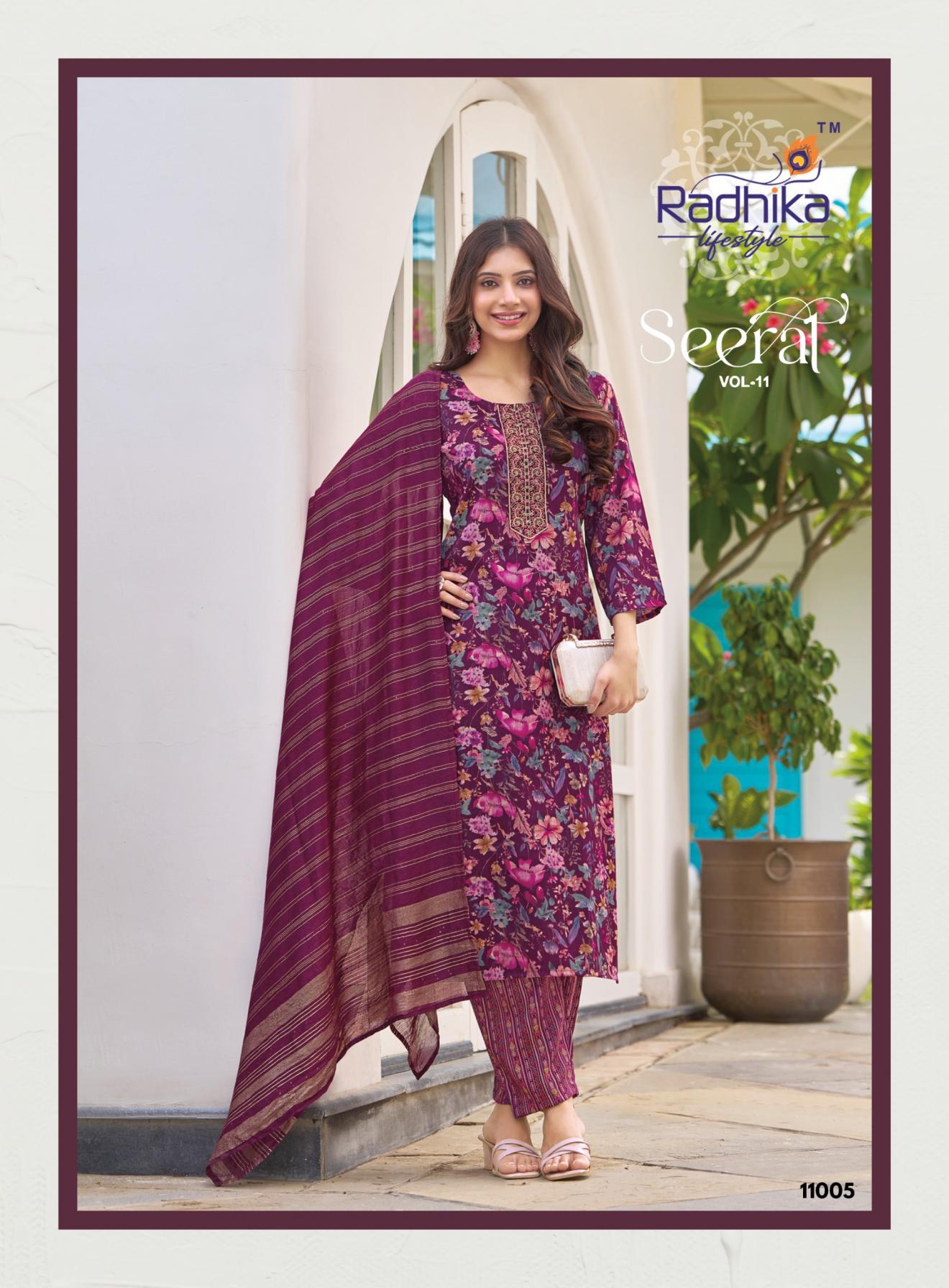 radhika lifestyle seerat vol 11 rayon capsule readymade big size suit for women 