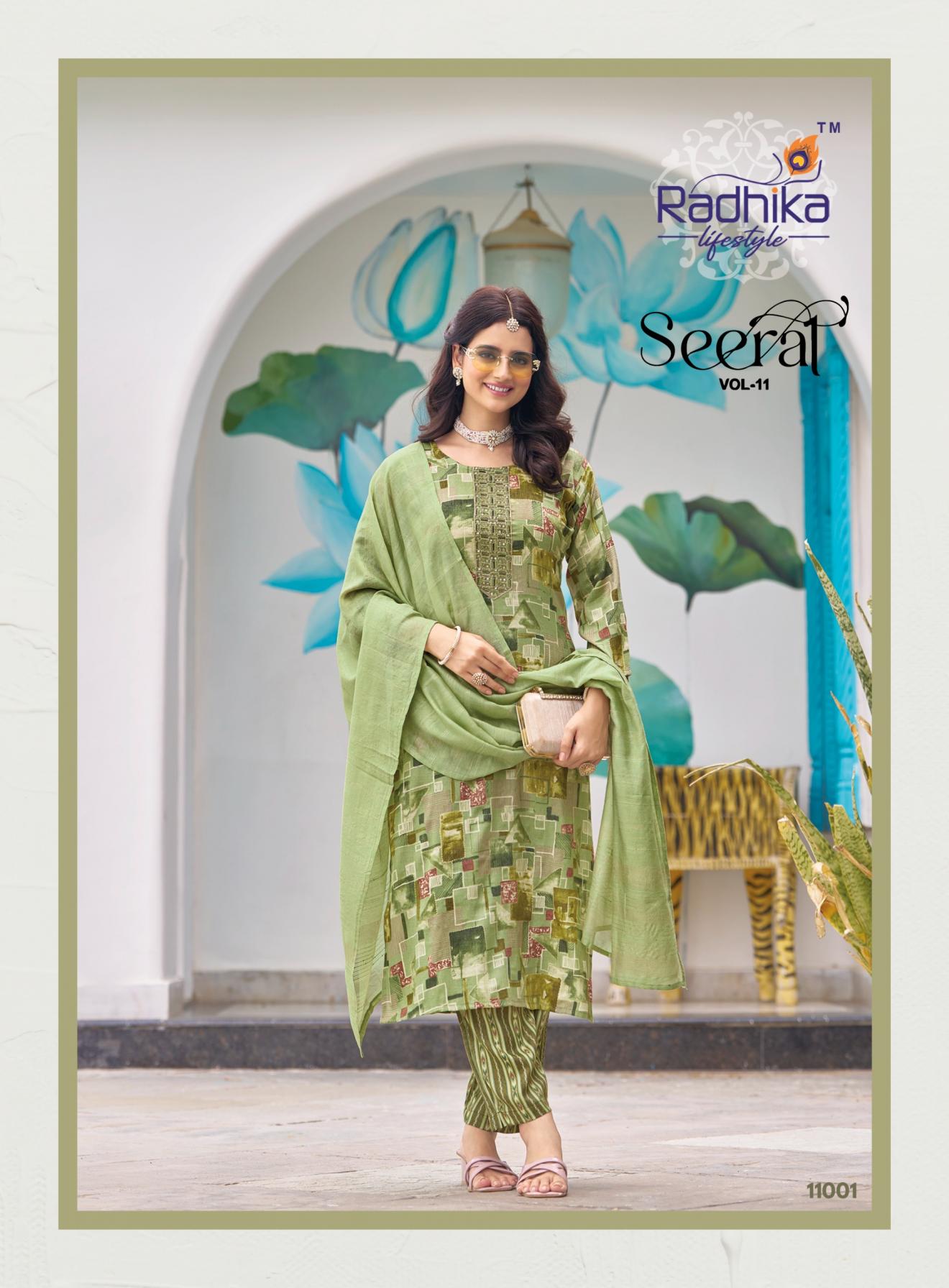 radhika lifestyle seerat vol 11 rayon capsule readymade big size suit for women 