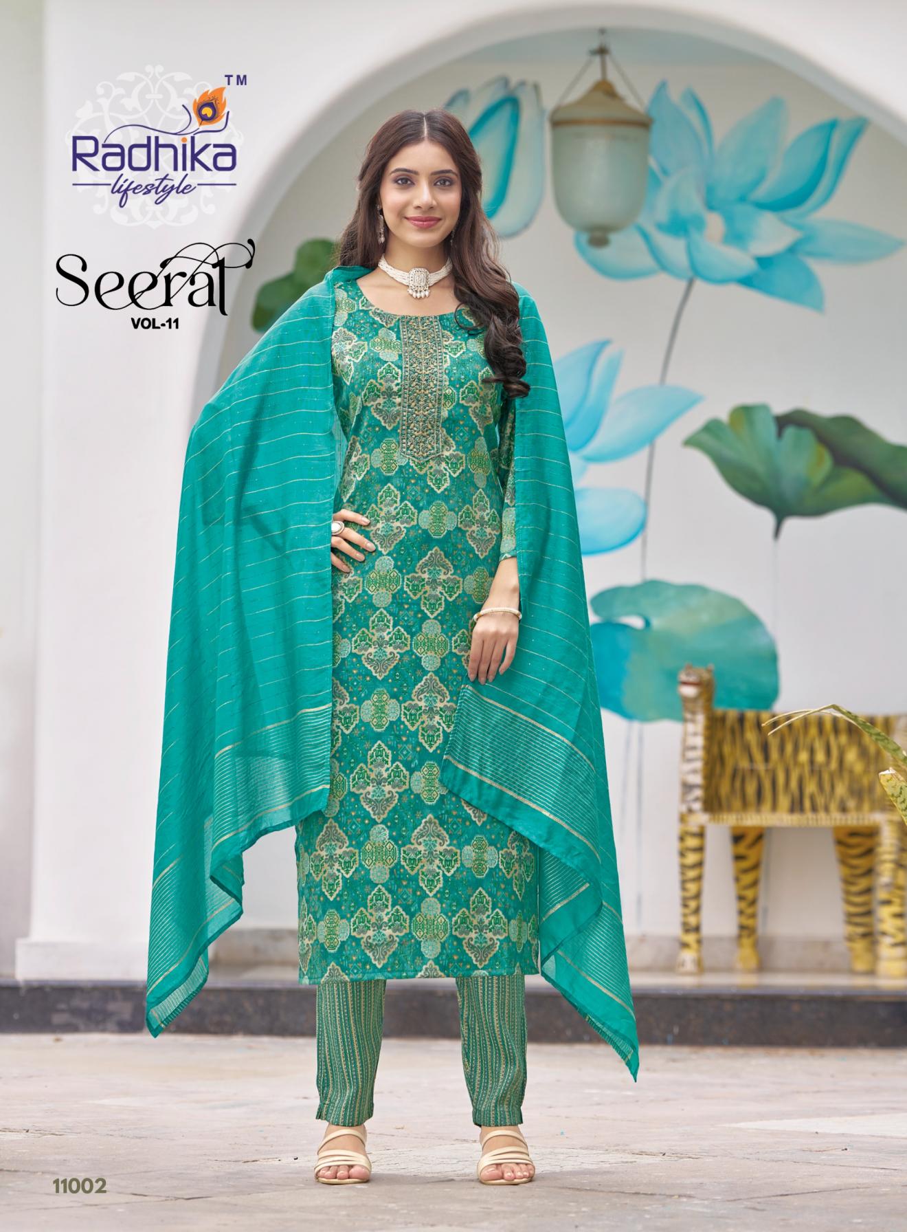 radhika lifestyle seerat vol 11 rayon capsule readymade big size suit for women 