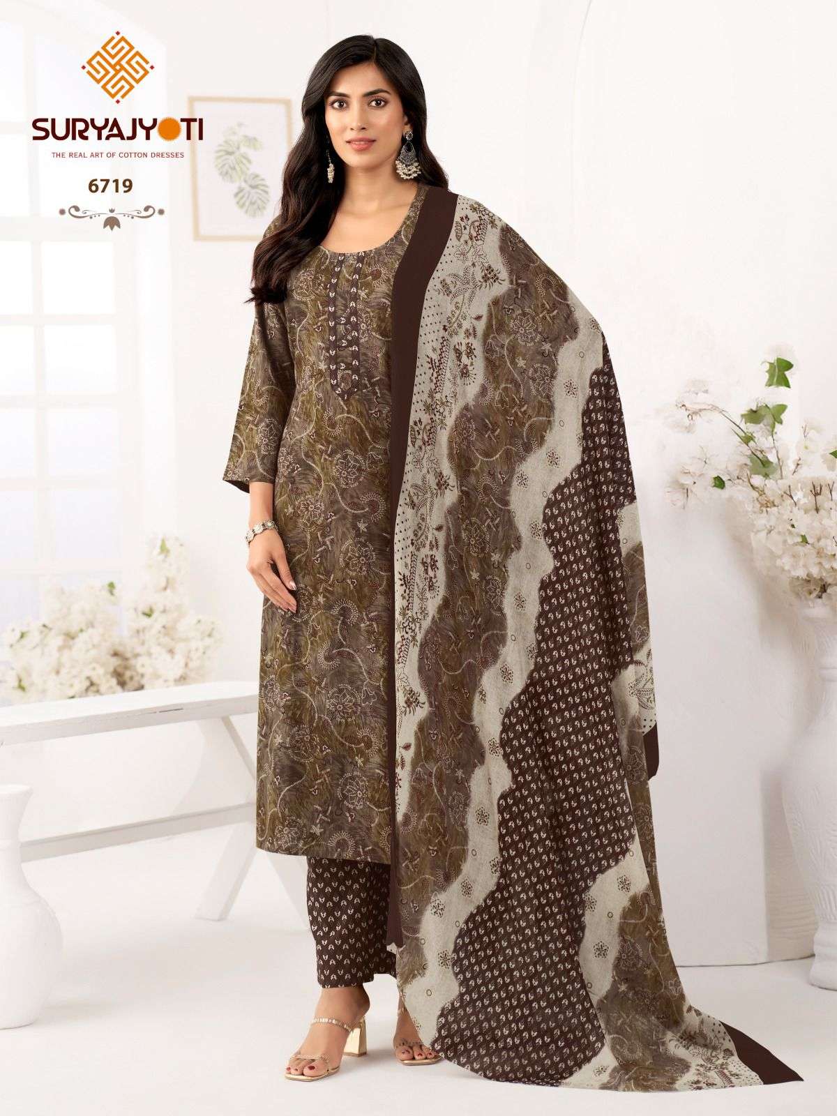 trendy cotton vol 67 by suryajyoti cotton full stitch plus size suit for womens 