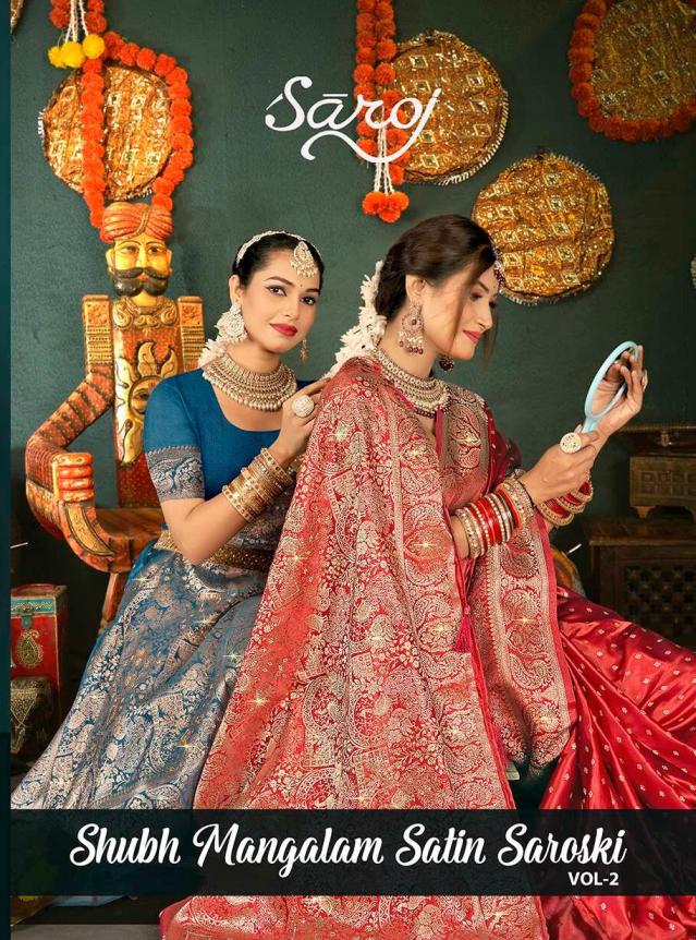 Saroj Shubh mangalam satin saroski vol.2 Satin silk saree