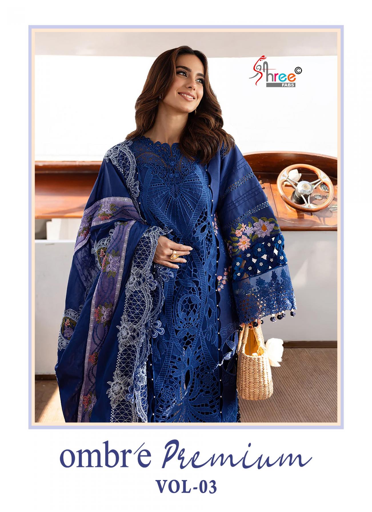 shree fabs ombre premium vol 3 cotton unique pakistani 3pcs dress