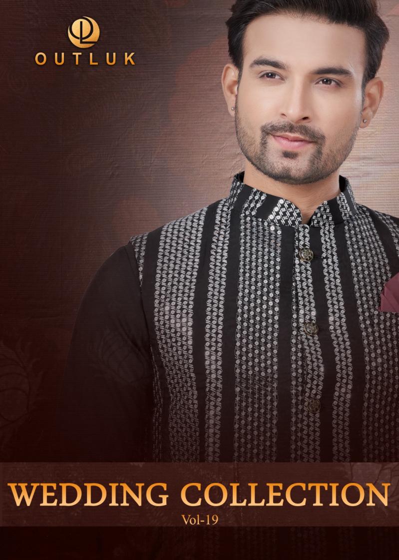 wedding collection vol 19 by outluk silk readymade designer mens kurta pajama with koti 